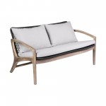 Brighton 4 Piece Patio Seating Set in Light Eucalyptus Wood with Charocal Rope