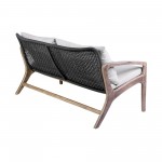 Brighton 4 Piece Patio Seating Set in Light Eucalyptus Wood with Charocal Rope