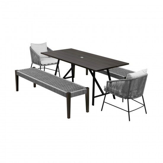 Koala Calica and Camino 5 Piece Dining Set with Dark Eucalyptus Wood