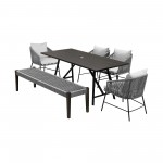 Koala Calica and Camino 6 Piece Dining Set with Dark Eucalyptus Wood