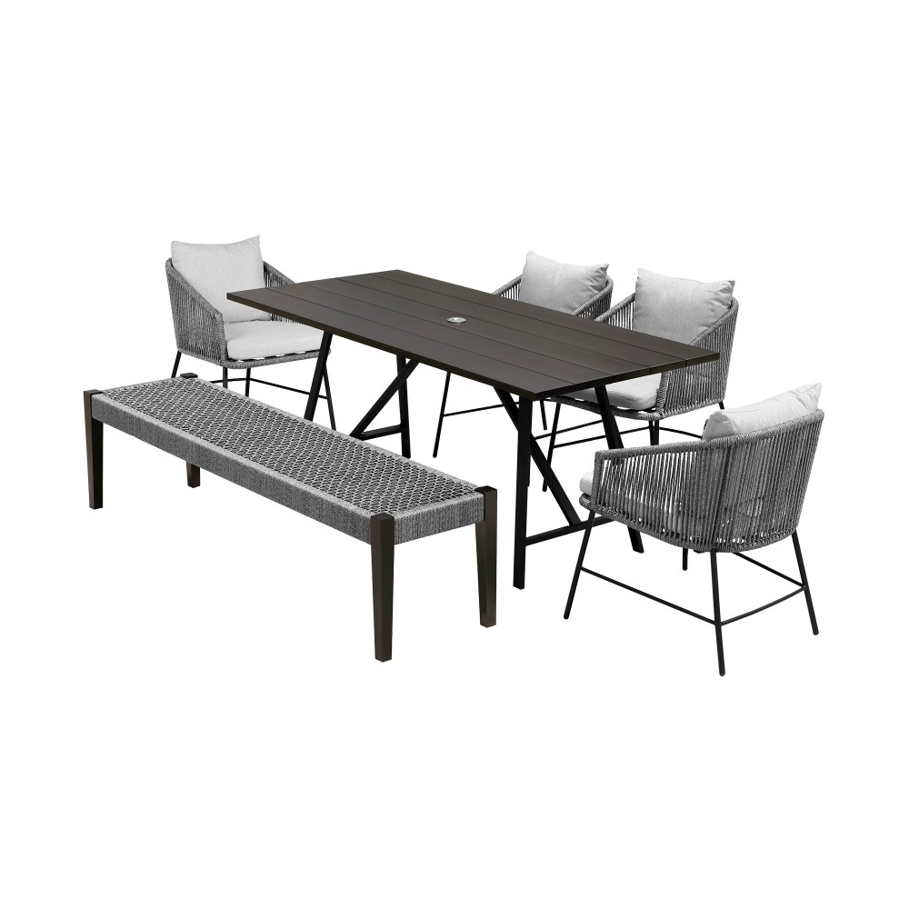 Koala Calica and Camino 6 Piece Dining Set with Dark Eucalyptus Wood