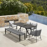 Koala Calica and Camino 6 Piece Dining Set with Dark Eucalyptus Wood