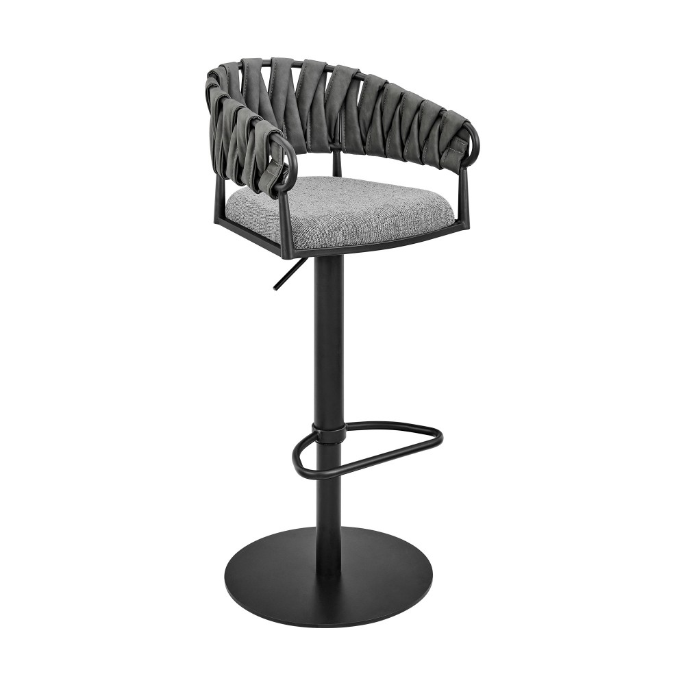 Silabe Adjustable Counter or Bar Stool in Black Metal