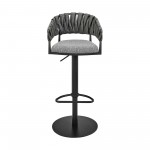 Silabe Adjustable Counter or Bar Stool in Black Metal