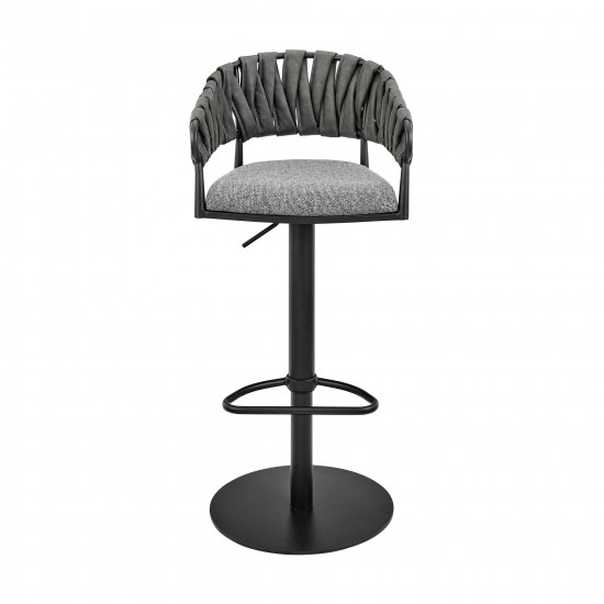 Silabe Adjustable Counter or Bar Stool in Black Metal