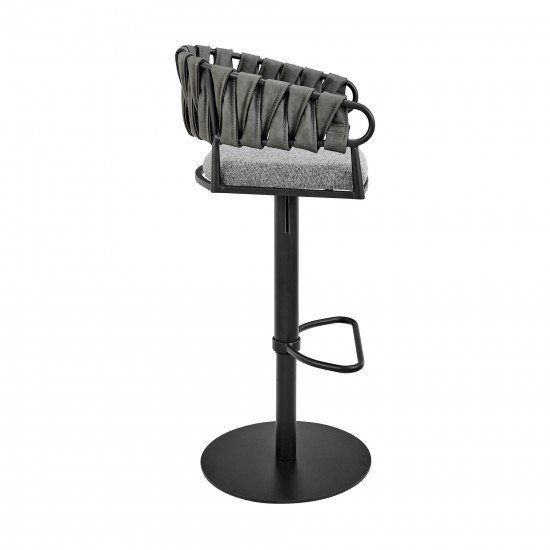 Silabe Adjustable Counter or Bar Stool in Black Metal