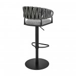 Silabe Adjustable Counter or Bar Stool in Black Metal