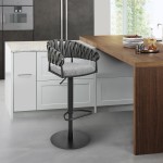 Silabe Adjustable Counter or Bar Stool in Black Metal