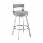 Lynof Swivel Counter Stool in Brushed Stainless Steel