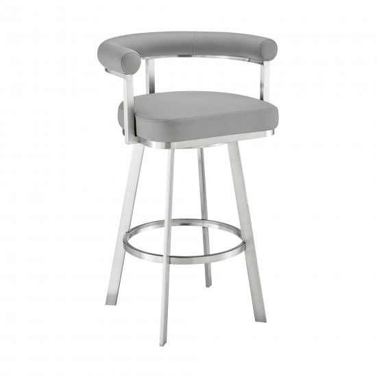 Nolagam Swivel Counter Stool in Brushed Stainless Steel