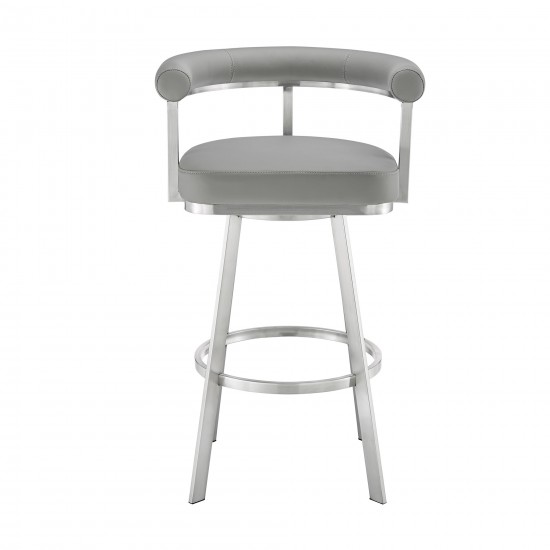 Nolagam Swivel Counter Stool in Brushed Stainless Steel