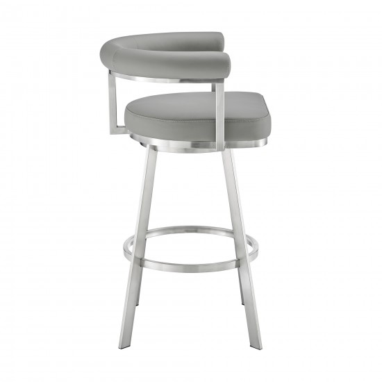 Nolagam Swivel Counter Stool in Brushed Stainless Steel