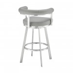 Nolagam Swivel Counter Stool in Brushed Stainless Steel