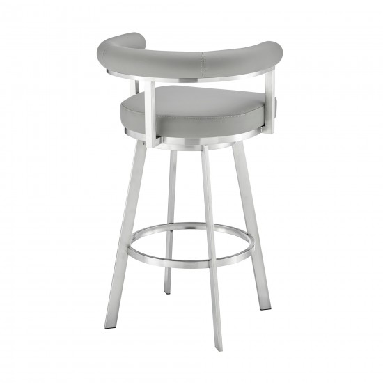 Nolagam Swivel Counter Stool in Brushed Stainless Steel