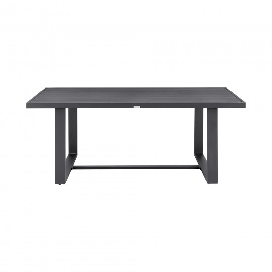 Argiope Outdoor Patio 7-Piece Dining Table Set in Aluminum with Grey Cushions