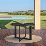 Grand Outdoor Patio Round Dining Table in Aluminum