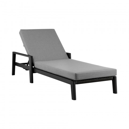 Grand Patio Adjustable Chaise Lounge Chair in Aluminum with Grey Cushions