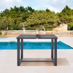 Argiope Outdoor Patio Bar Height Dining Table in Aluminum