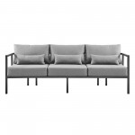 Venice 4 Piece Dark Gray Aluminum Outdoor Seating Set with Dark Gray Cushions