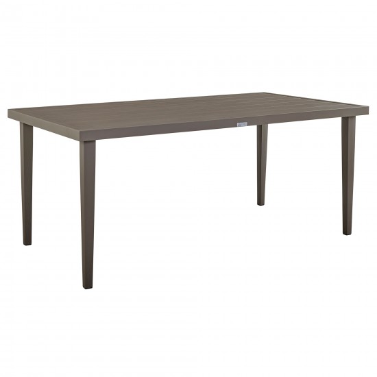 Silvana Outdoor Aluminum Gray Rectangle Dining Table