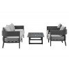 Argiope 4 Piece Outdoor Dark Gray Aluminum & Fabric Outdoor Conversation Set
