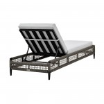 Felicia Patio Adjustable Chaise Lounge Chair in Aluminum with Grey and Cushions