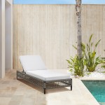 Felicia Patio Adjustable Chaise Lounge Chair in Aluminum with Grey and Cushions