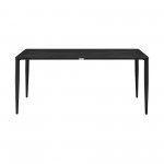 Beowulf Patio 5-Piece Dining Table Set in Aluminum and Teak with Grey Cushions