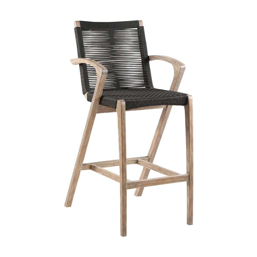 Nabila Eucalyptus Wood and Charcoal Rope Counter and Bar Stool