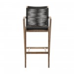 Nabila Eucalyptus Wood and Charcoal Rope Counter and Bar Stool