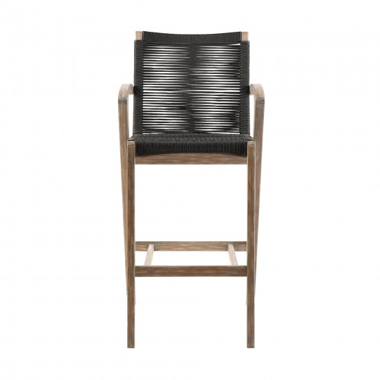 Nabila Eucalyptus Wood and Charcoal Rope Counter and Bar Stool