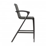 Nabila Dark Eucalyptus Wood and Grey Rope Counter and Bar height Stool