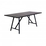 Koala and Clip 5 Piece Dining Set in Dark Eucalyptus Wood and Metal with Black