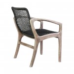 Sachi and Brighton 5 Piece Dining Set in Light Eucalyptus Wood with Charcoal