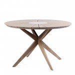 Sachi and Brighton 5 Piece Dining Set in Light Eucalyptus Wood with Charcoal