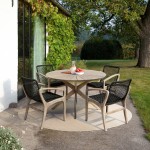 Sachi and Brighton 5 Piece Dining Set in Light Eucalyptus Wood with Charcoal