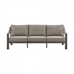 Mongo 4 Piece Outdoor Patio Furniture Set in Dark Brown Aluminum with Cushions