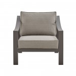 Mongo 4 Piece Outdoor Patio Furniture Set in Dark Brown Aluminum with Cushions