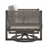 Cuffay Patio Swivel Glider Lounge Chair in Dark Brown Aluminum with Cushions