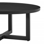 Argiope Outdoor Patio Round Coffee Table in Black Aluminum