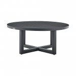 Argiope Outdoor Patio Round Coffee Table in Grey Aluminum