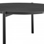 Tiffany Outdoor Patio Ruond Coffee Table in Black Aluminum