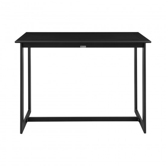 Grand Outdoor Patio Counter Height Dining Table in Black Aluminum