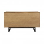 Aldo 4 Drawer Dresser in Brown Oak Wood with Black Metal Legs