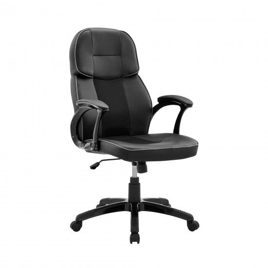 Bender Adjustable Racing Gaming Chair in Black Faux Leather