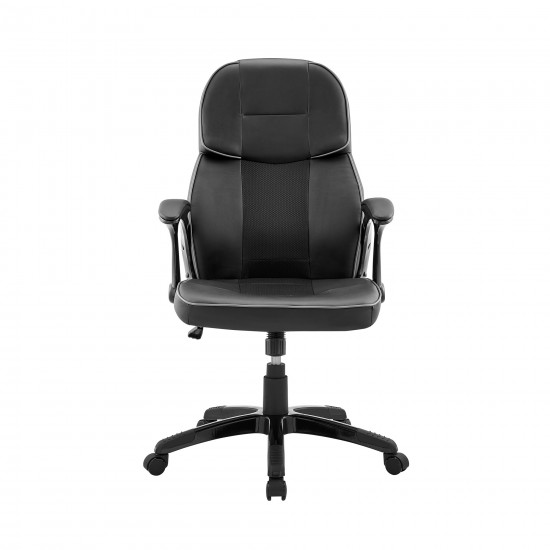 Bender Adjustable Racing Gaming Chair in Black Faux Leather