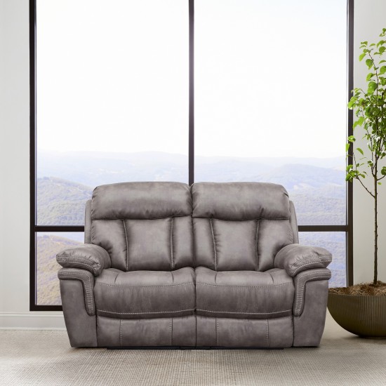 Estelle Power Loveseat in Gunmetal Fabric