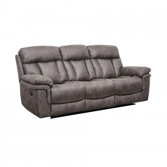 Estelle Power Reclining Sofa in Gunmetal Fabric