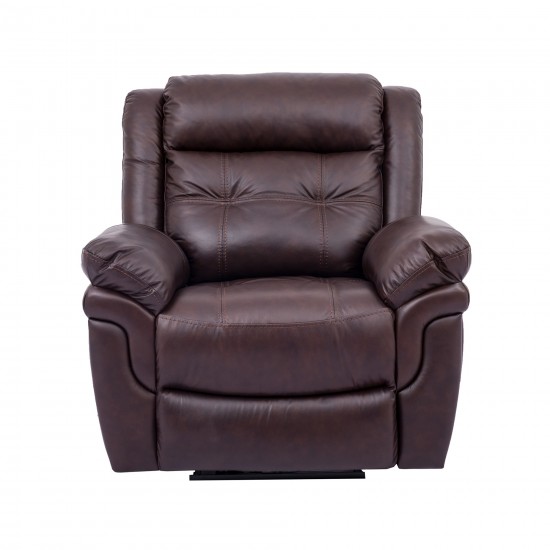 Marcel Manual Recliner Chair in Dark Brown Leather