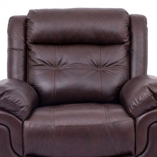 Marcel Manual Recliner Chair in Dark Brown Leather